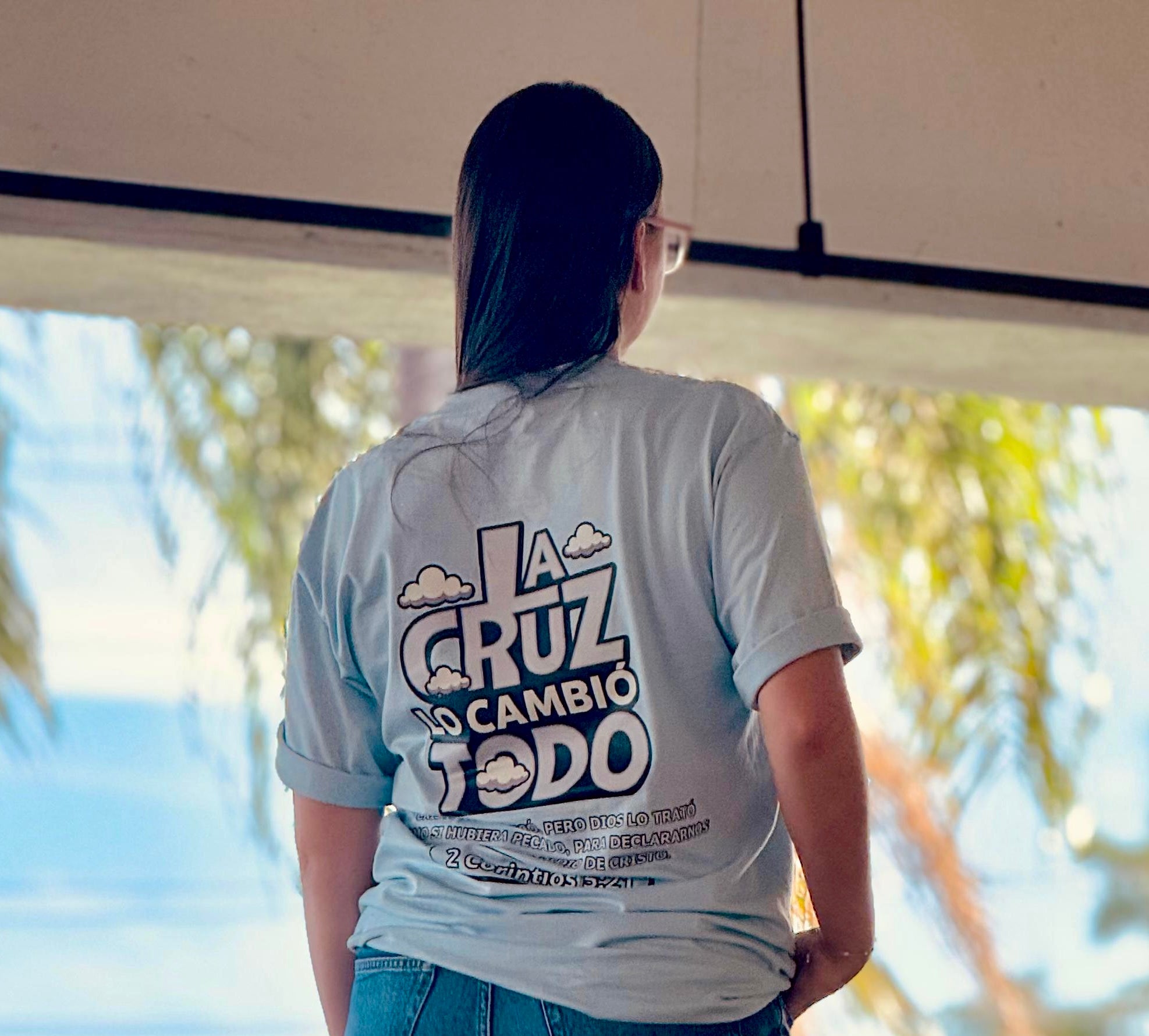 La Cruz lo Cambió Todo azul oversize