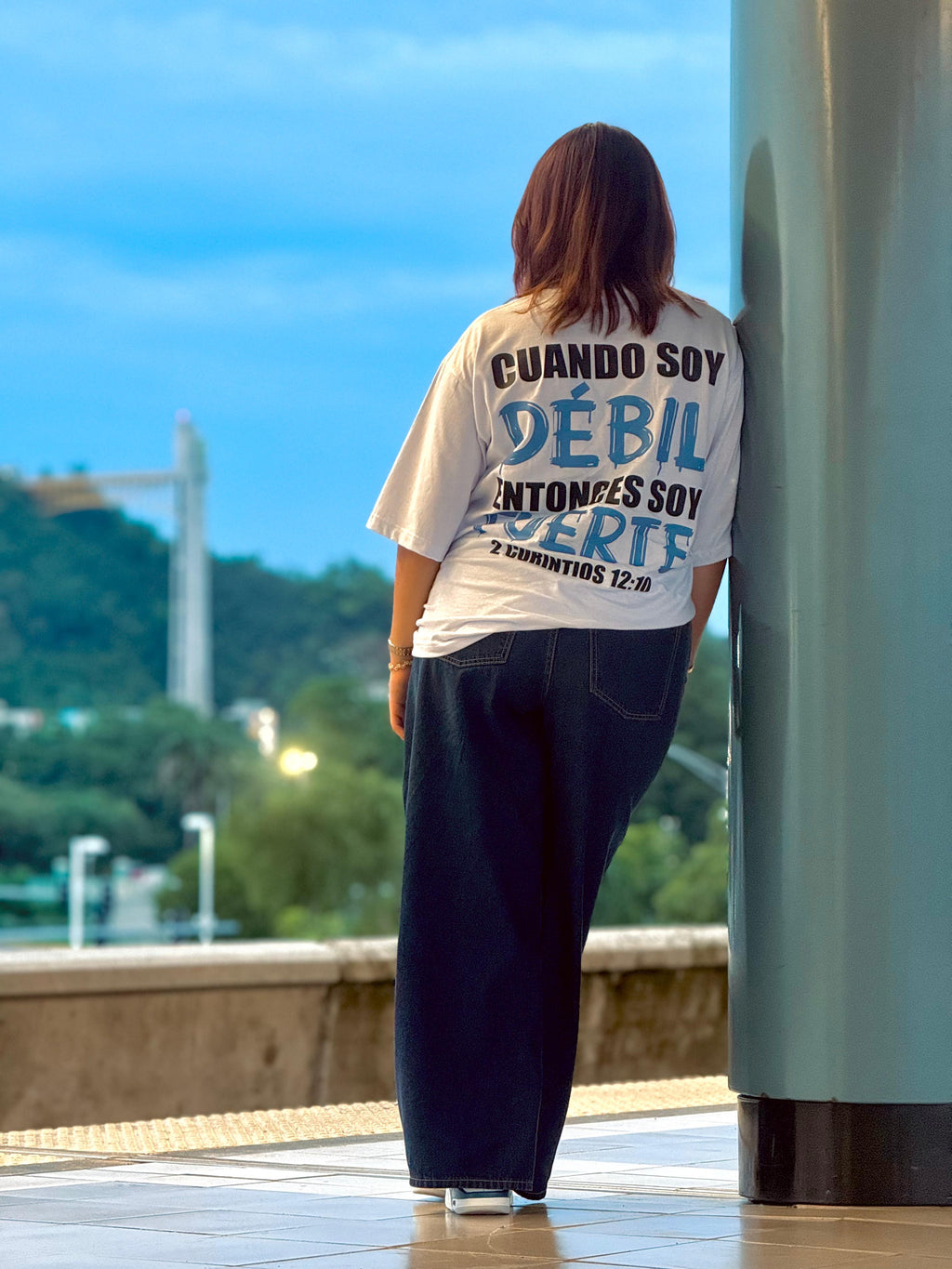 2 Corintios 12:10 blanca oversize