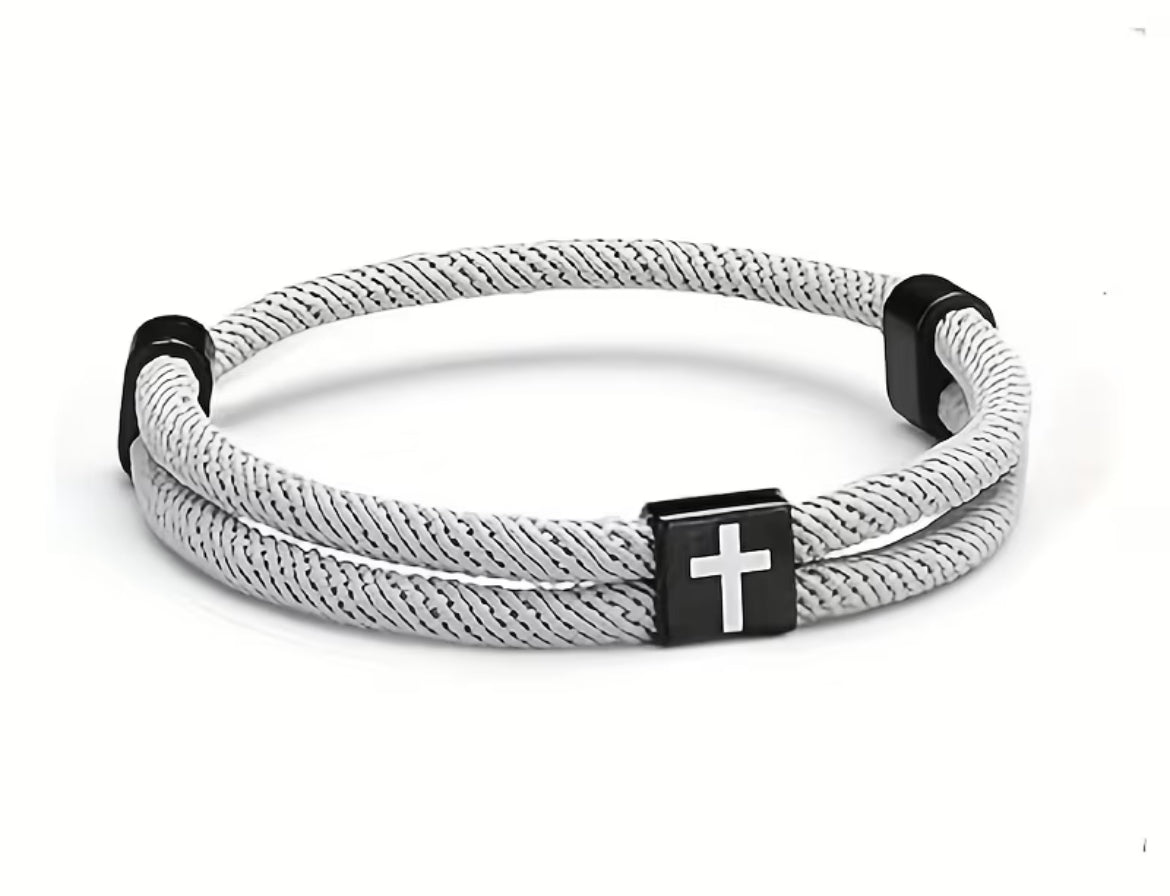 Pulsera gris claro ✝️