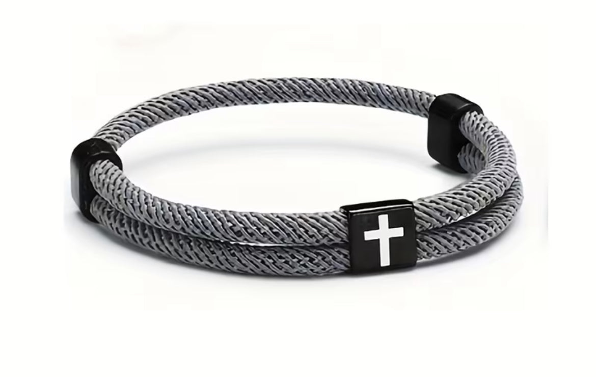 Pulsera gris oscuro ✝️